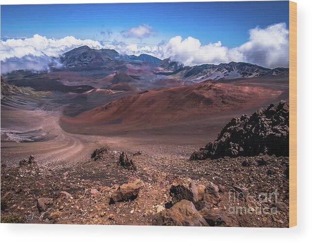 Haleakala Wood Print featuring the photograph Haleakala Crater #2 Maui by Blake Webster