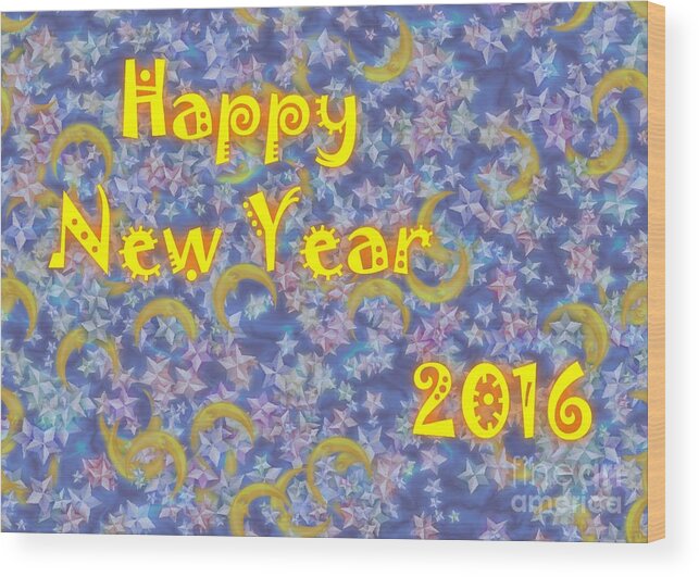 Art Wood Print featuring the photograph Happy New Year 2016 by Jean Bernard Roussilhe