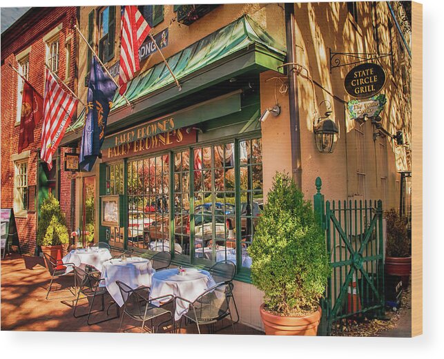 Annapolis Wood Print featuring the photograph Harry Browne's by Mick Burkey