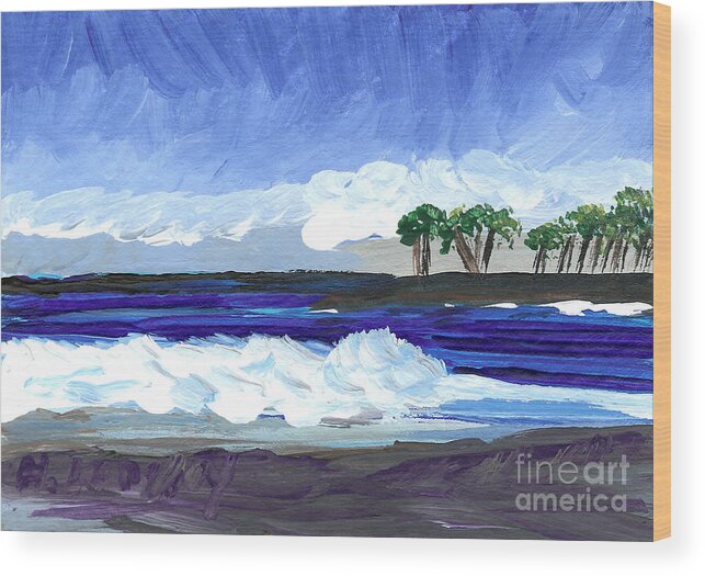 Aceo Wood Print featuring the painting Hawaii 6 by Helena M Langley