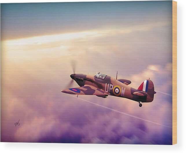Ww2 Wood Print featuring the digital art Hawker Hurricane by John Wills