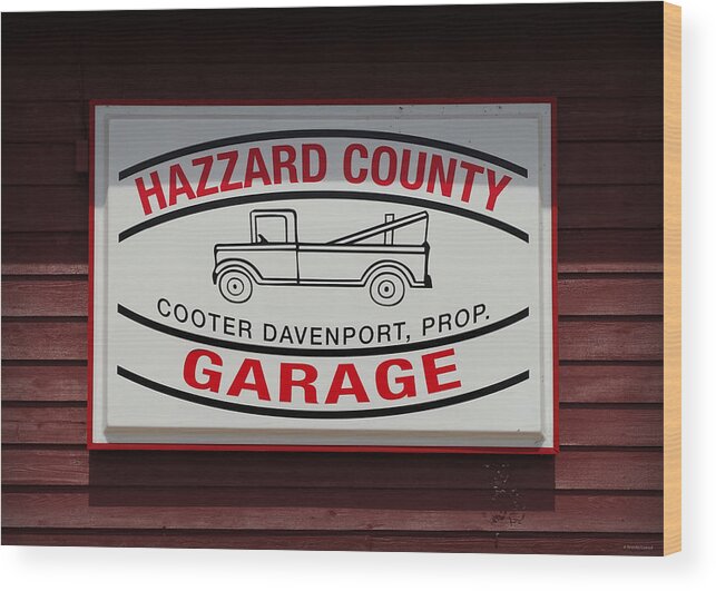 Hazzard County Garage Wood Print featuring the photograph Hazzard County Garage by Dark Whimsy