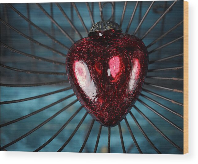 Heart Wood Print featuring the photograph Heart in Cage by Nailia Schwarz