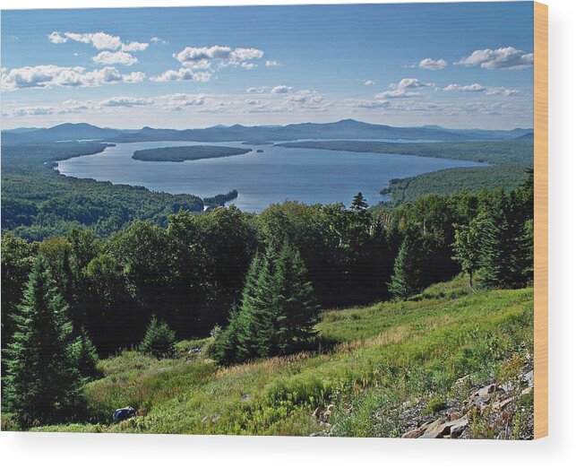 Height Of The Land Overlooking Mooselookmeguntic Lake Wood Print featuring the photograph Height Of The Land Overlooking Mooselookmeguntic Lake by Joy Nichols
