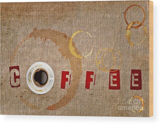 Coffee Wood Print featuring the digital art Help yourself by Binka Kirova