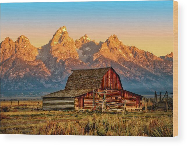 Grand Teton Wood Print featuring the photograph Historic Moulton Barn, Grand Teton National Park by Stacey Sather