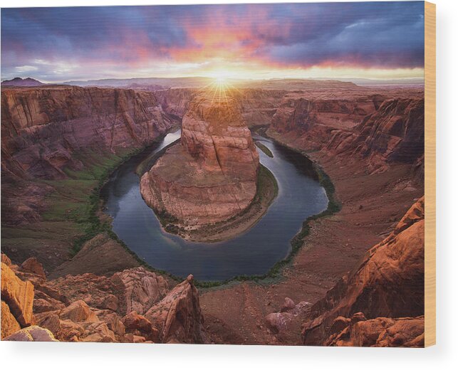 Arizona Wood Print featuring the photograph Horseshoe Bend Mega Sunset by Ryan Moyer