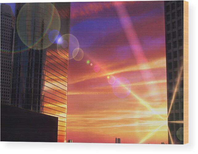 City Wood Print featuring the photograph Houston Skyline A Modern City by Karen Musick