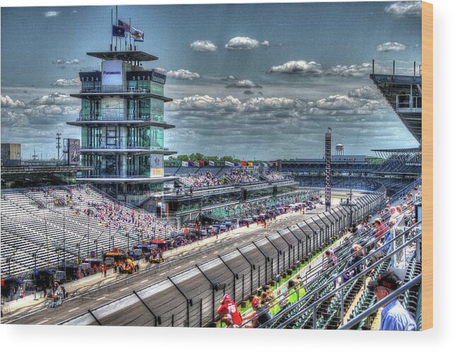 Indy 500 Wood Print featuring the photograph Hulman Suites by Josh Williams