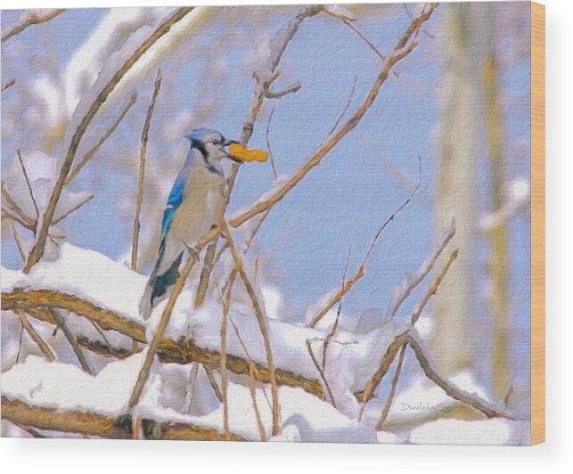 Blue Wood Print featuring the photograph I Like My Breakast Cold by Diane Lindon Coy