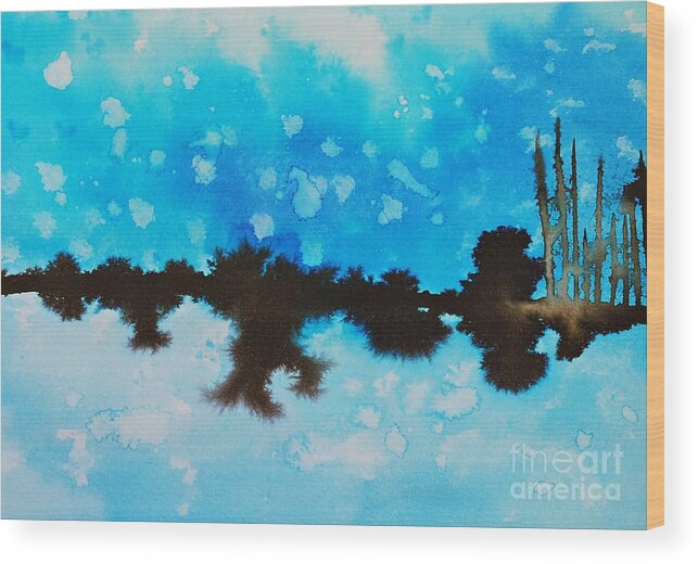 Abstract Wood Print featuring the painting Ice and snow by Chani Demuijlder