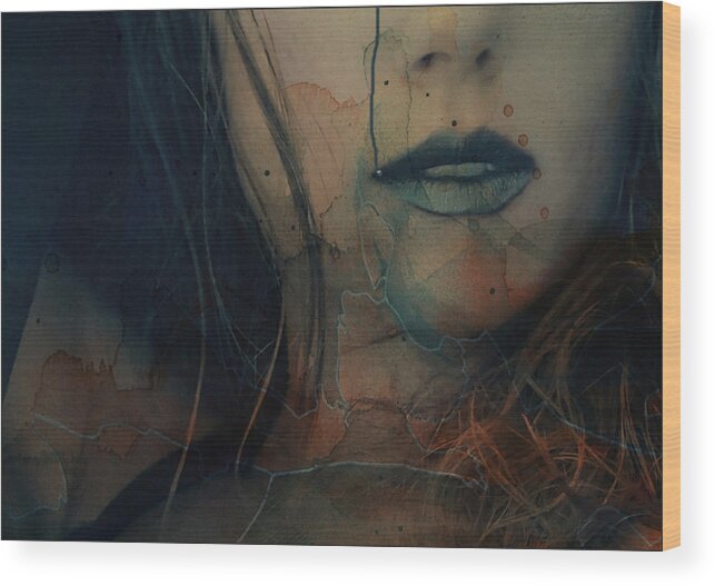 Female Wood Print featuring the mixed media In A Broken Dream by Paul Lovering