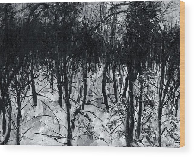 Woods Wood Print featuring the painting In the Woods 7 by Christian Klute