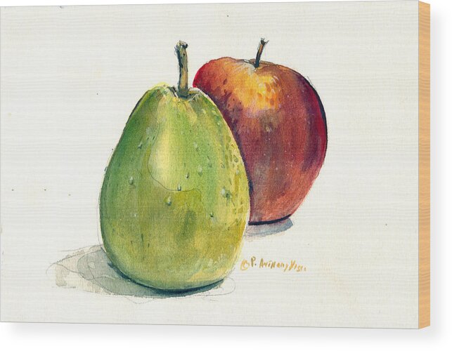 Pears Wood Print featuring the painting Juicy Fruit by P Anthony Visco