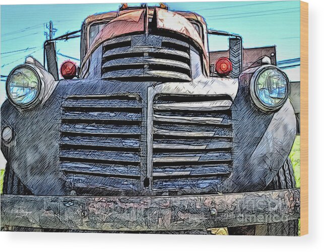 Trucks Wood Print featuring the digital art Junked by DB Hayes