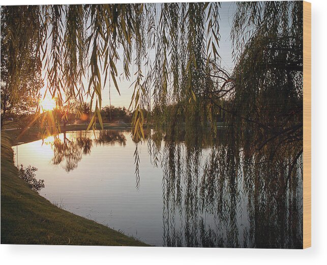 Lake Wood Print featuring the photograph Kansas Lake Sunrise by R Scott Duncan