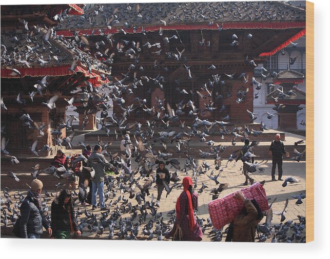 Durbar Square Wood Print featuring the photograph Kathmandu Durbar Square, Nepal #1 by Aidan Moran