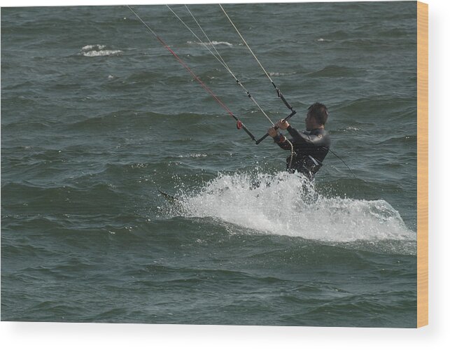 Kite Surfing Wood Print featuring the photograph Kite Surfing 28 by Joyce StJames