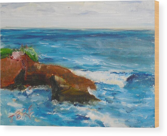   100 Paintings Wood Print featuring the painting La Jolla Cove 051 by Jeremy McKay