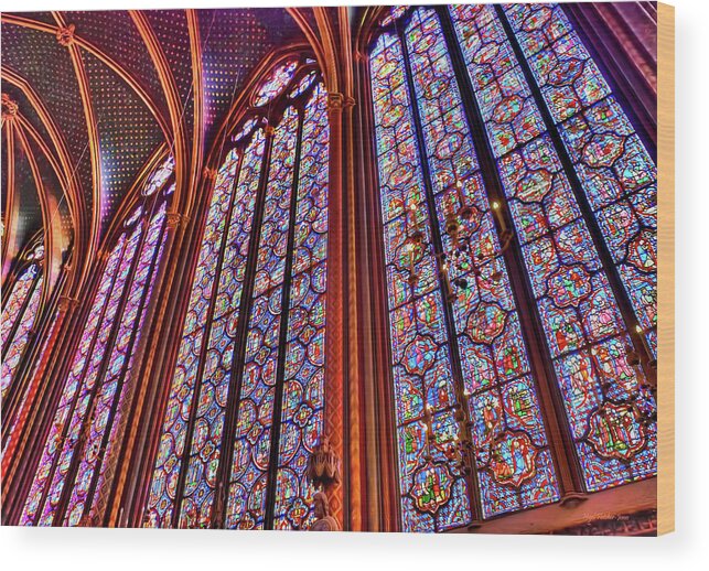 La Sainte-chapelle Wood Print featuring the photograph La Sainte-Chapelle by Nigel Fletcher-Jones