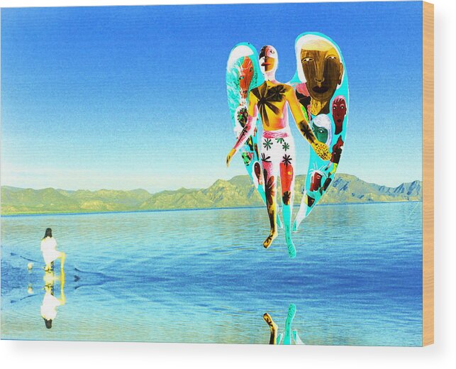 Angel Wood Print featuring the photograph Lake Angel by Richard Omura