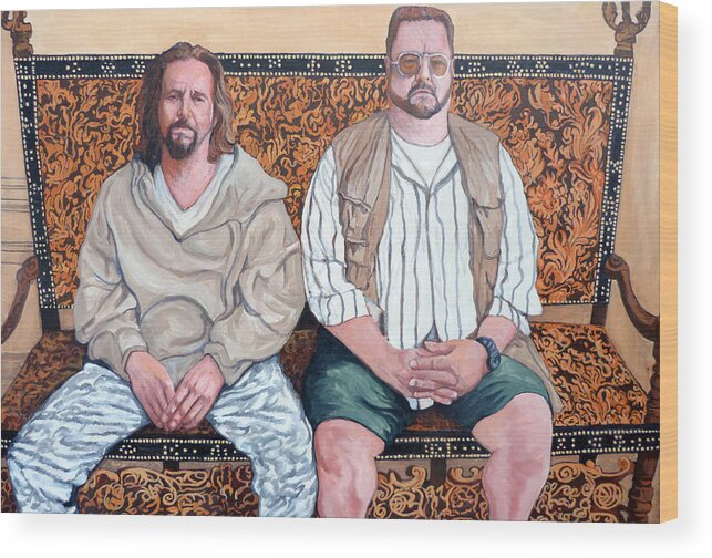 The Dude Wood Print featuring the painting Lament for Donny by Tom Roderick