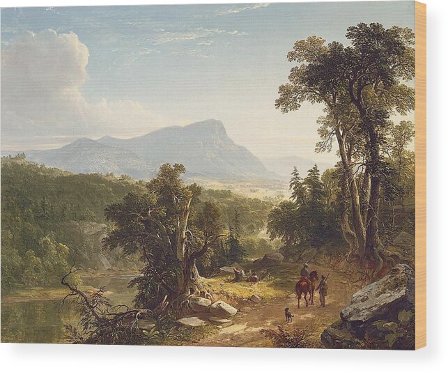 Asher Brown Durand Wood Print featuring the painting Landscape Composition by MotionAge Designs