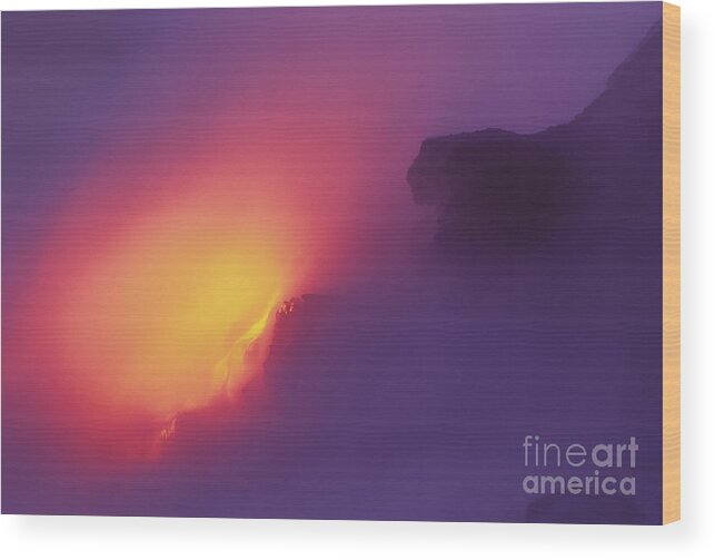Active Wood Print featuring the photograph Lava Meets The Sea by William Waterfall - Printscapes