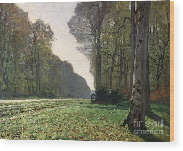The Wood Print featuring the painting Le Pave de Chailly by Claude Monet