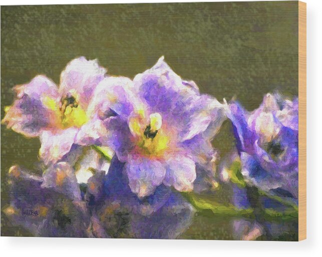 Belladonna Delphiniums Wood Print featuring the photograph Light Blue Belladonna Delphiniums by Sandi OReilly