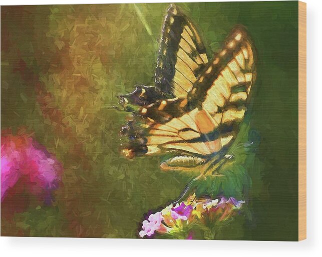 Insect Wood Print featuring the painting Light on Beauty by Ches Black