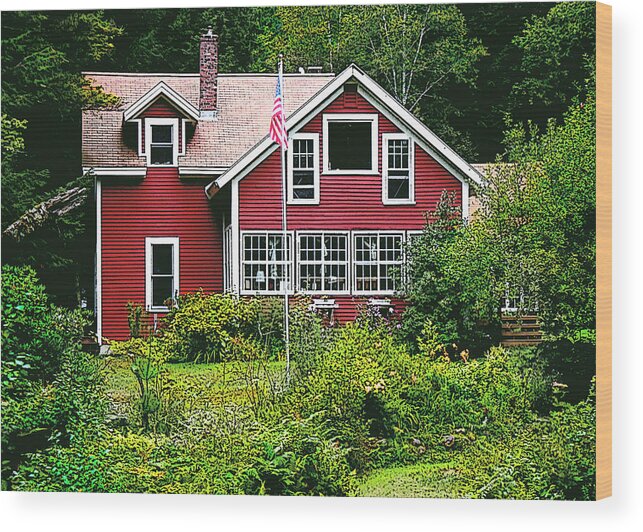 House Wood Print featuring the photograph Little Red House by Nancy Griswold