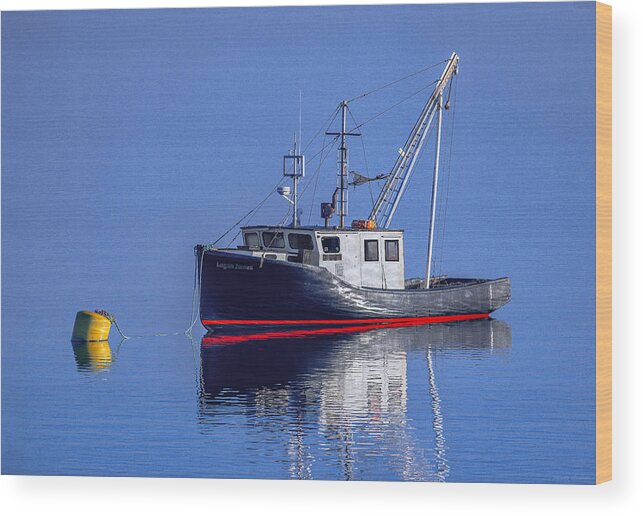 Logan James Moored Wood Print featuring the photograph Logan James Moored by Marty Saccone