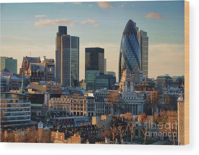 London Wood Print featuring the photograph London City Of Contrasts by Lois Bryan