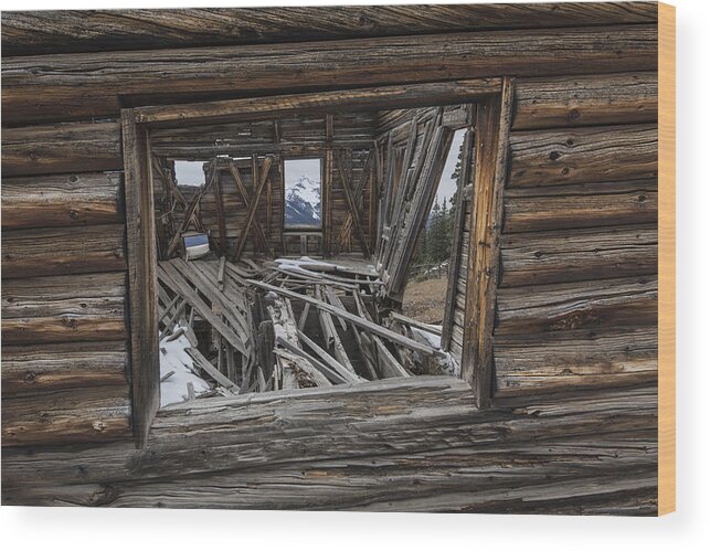 Ghost Town Wood Print featuring the photograph Looking Through Time by Denise Bush