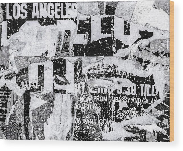 Collage Wood Print featuring the mixed media Los Angeles by Roseanne Jones