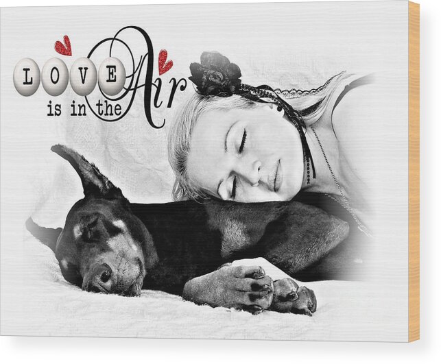 Love Wood Print featuring the digital art Love is in the Air by Kathy Tarochione
