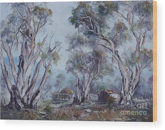 Melrose Wood Print featuring the painting Melrose, South Australia by Ryn Shell
