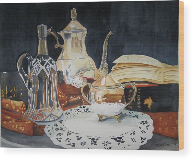Still Life Wood Print featuring the painting Memories in Reflection II by Gerald Carpenter