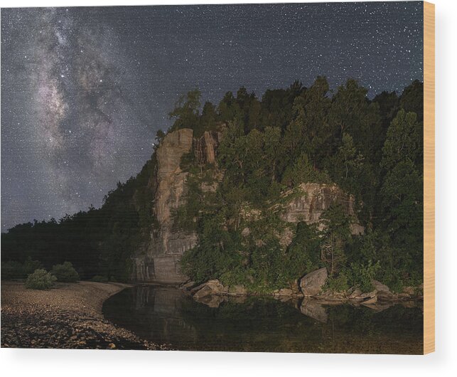 Steel Creek Wood Print featuring the photograph Milky Way Over Steel Creek by Hal Mitzenmacher