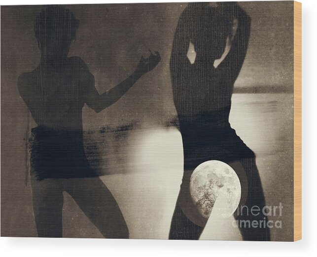  Wood Print featuring the photograph Moon And Then by Jessica S