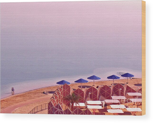 Dead Sea Wood Print featuring the photograph Morning Walk On Dead Sea Shores by Lydia Holly