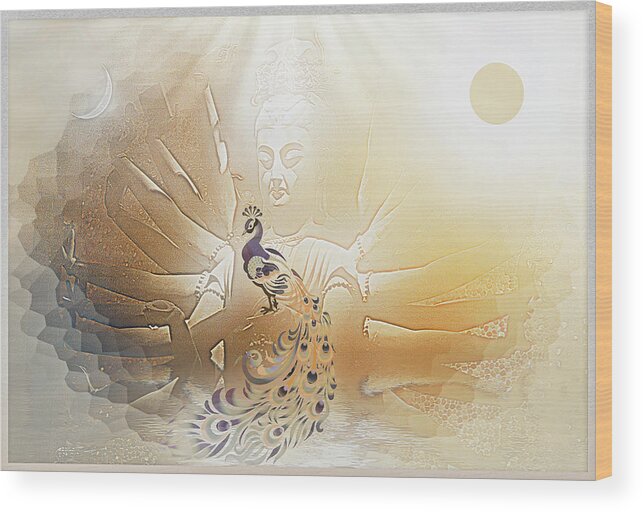 Symbolic Digital Art Wood Print featuring the digital art Mother of compassion by Harald Dastis