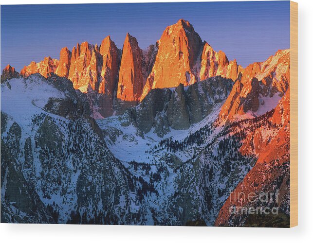 Alabama Hills Wood Print featuring the photograph Mount Whitney by Inge Johnsson