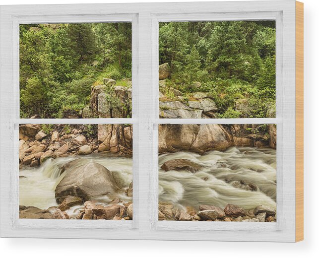 Stream Wood Print featuring the photograph Mountain Stream Whitewash Window View by James BO Insogna