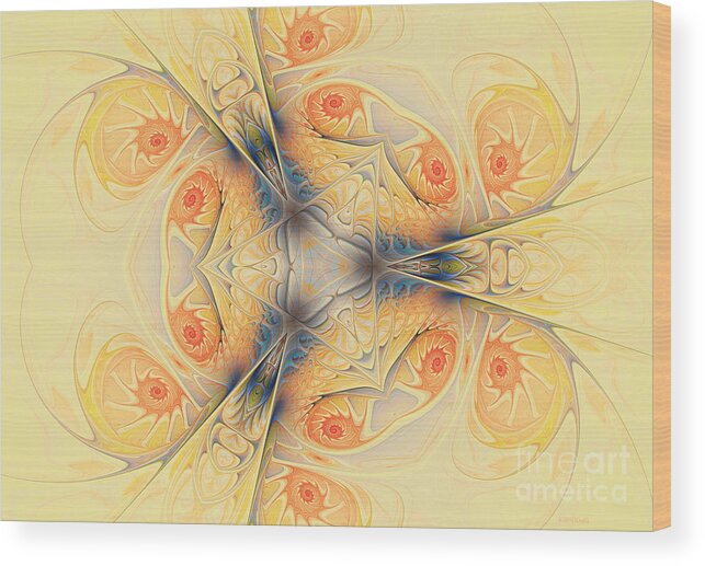Spirals Wood Print featuring the digital art Mystical Spirals by Deborah Benoit