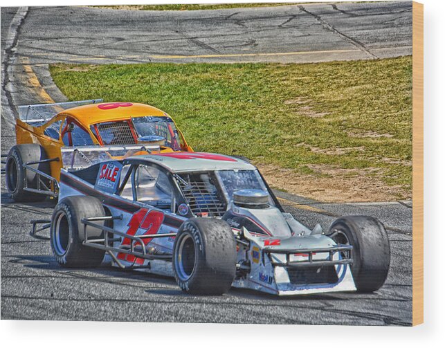 Motor Wood Print featuring the photograph NASCAR SK Modified Racing by Mike Martin