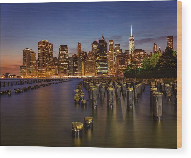 Landscape Wood Print featuring the photograph NYC by Rob Dietrich