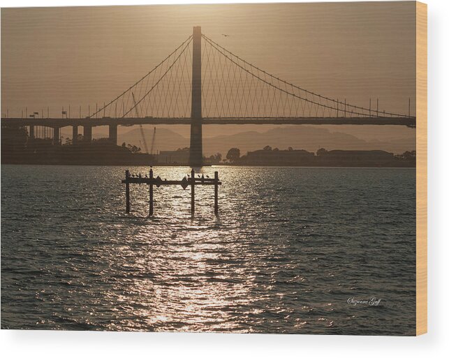 Photograph Wood Print featuring the photograph Oakland Bay Bridge II by Suzanne Gaff