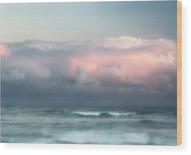 Ocean Wood Print featuring the photograph Ocean Sunset by David Chasey